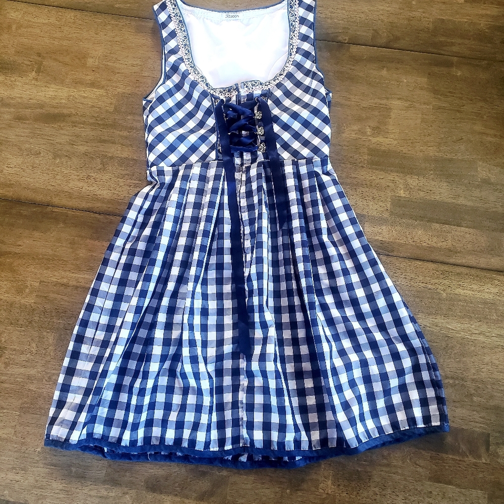 Blue and White Checkered Dress Drindl